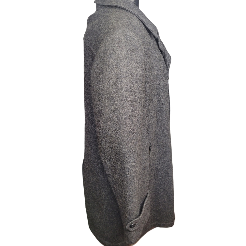Croydon Men's Vintage Dark Grey Wool Blend Mid-length Overcoat 42R - Picture 6 of 11